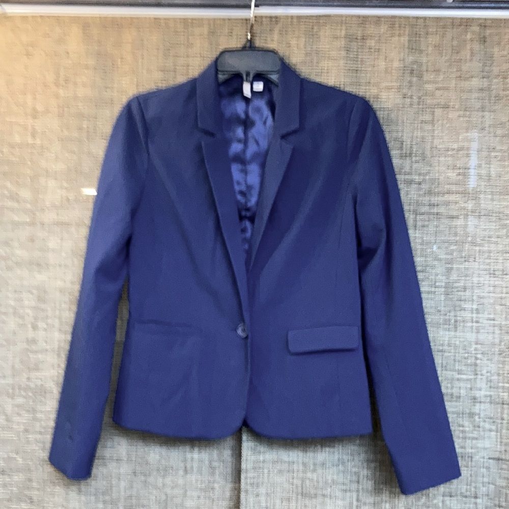 Frenchi one button dress jacket color navy